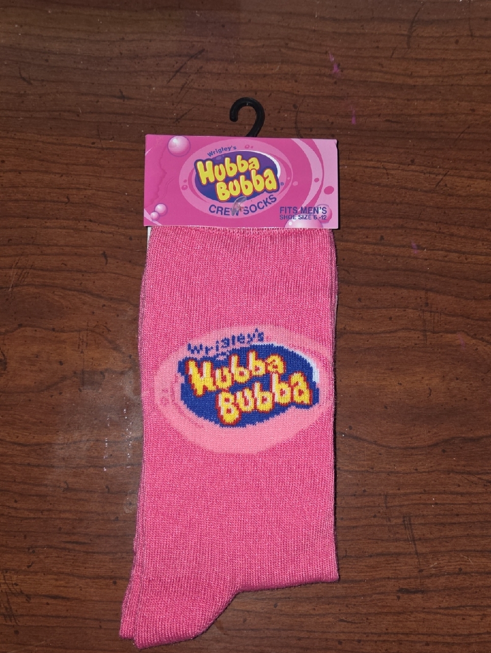 Hubba Bubba Pink Logo Crew Socks
